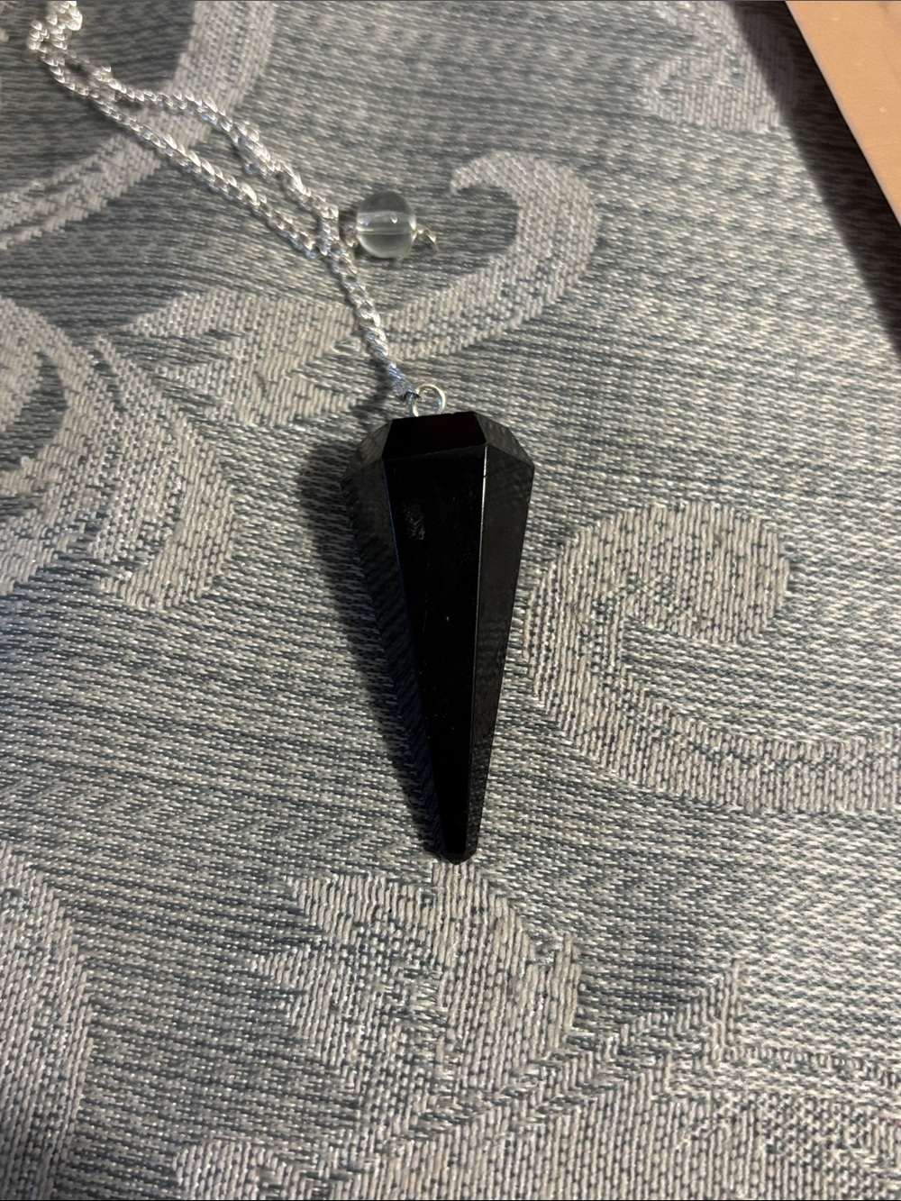 Black Faceted Obsidian Pendant Necklace